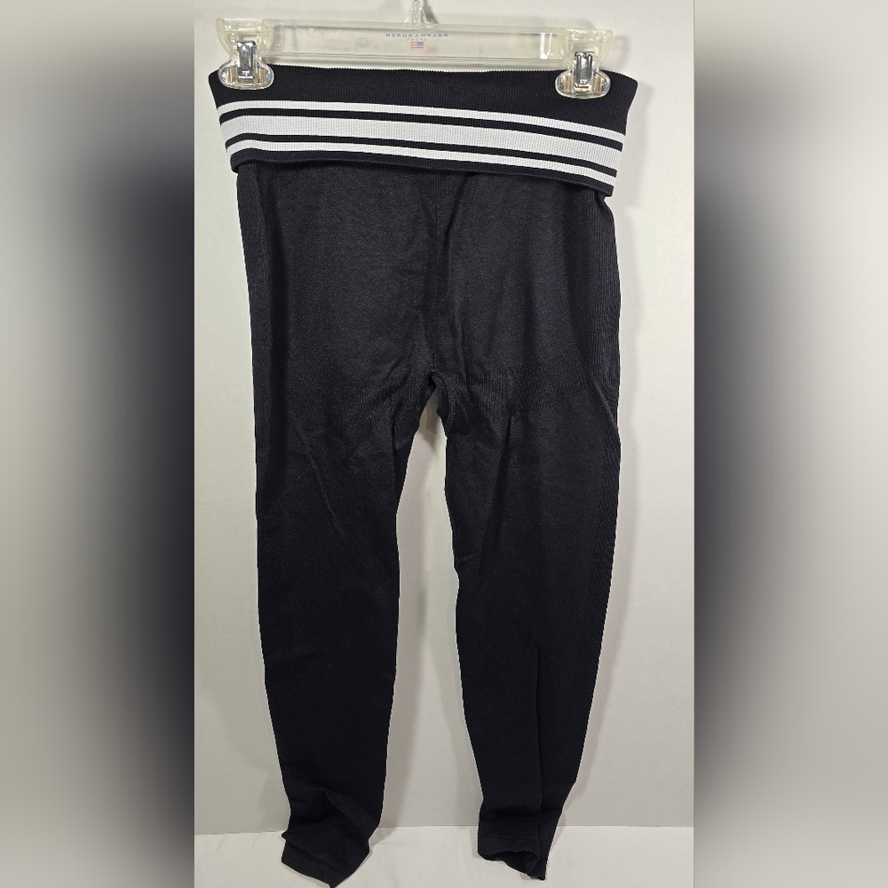 Victoria’s Secret PINK Roll Top Leggings Women's Small Black NWOT - Picture 3 of 11